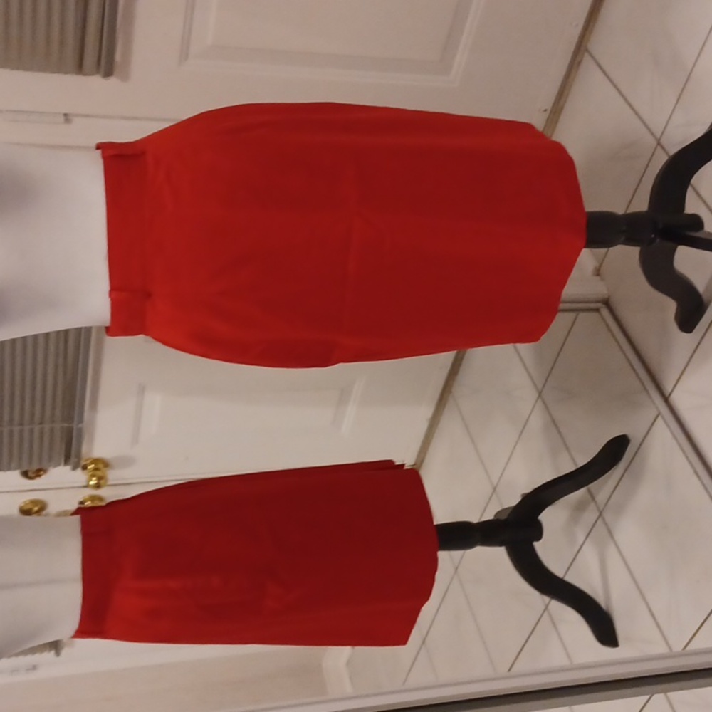 4/$80 Long Red Pencil Skirt - Size 10